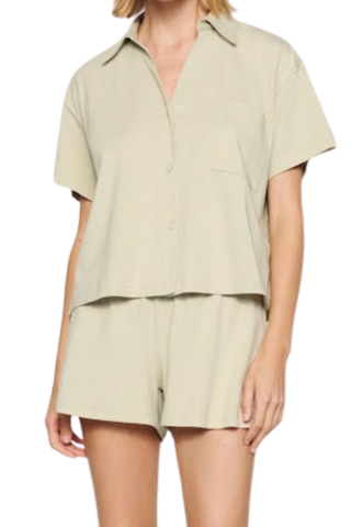 Eberjey Pima Cotton Short PJ Set, Sandstone