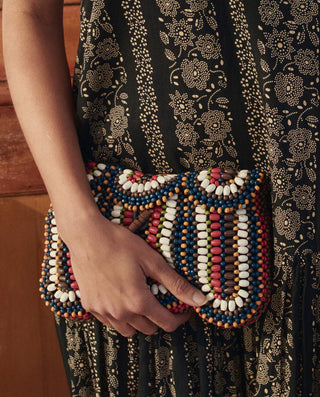 The Great The Beaded Clutch, Cabana Stripe