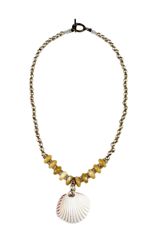 Twine & Twig Classic Shell Necklace, Silver