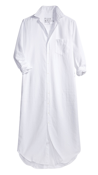 white tattered dress made artisan bohemian clothing and accessories Frank & Eileen - White