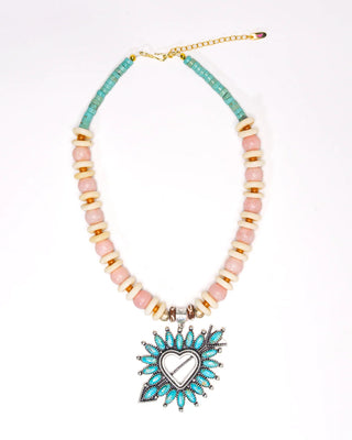 TS Gather Goods Needlepoint Heart Necklace