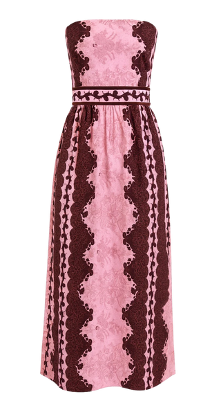 Anna Cate Bennet Midi, Blush Maroon Abstract