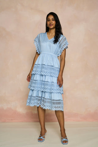 Sheridan French Gable Dress, Porcelain Sky