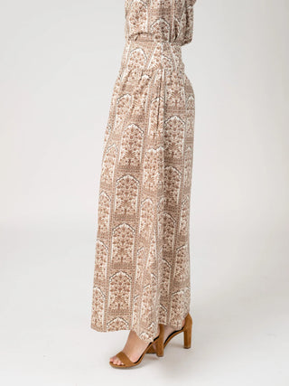 Beau & Ro Trellis Skirt, Brown Mughal Block