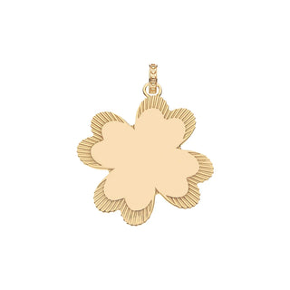 Jane Win Lucky in Love Clover Pendant Necklace, Mother of Pearl Drawn Link