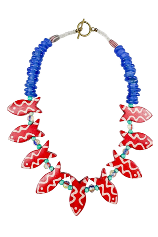 Twine & Twig Stacked Fish 18" Necklace, Cape Cod