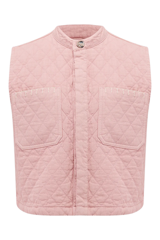 Seventy + Mochi Quilted Pablo Vest, Peony Pink