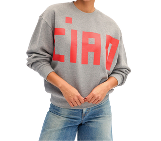 Clare V. Oversized Sweatshirt Grand Block Ciao, Grey Melange