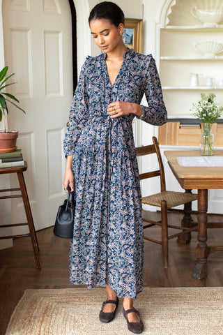 Love Tomas Frances 4 Basque Dress, Artisan Flower Vines Organic
