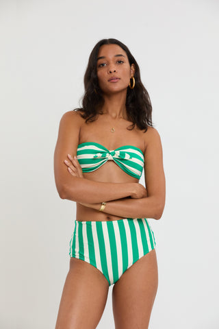 LemLem Ava Bandeau Top and High Waist Bottom, Chireti Green