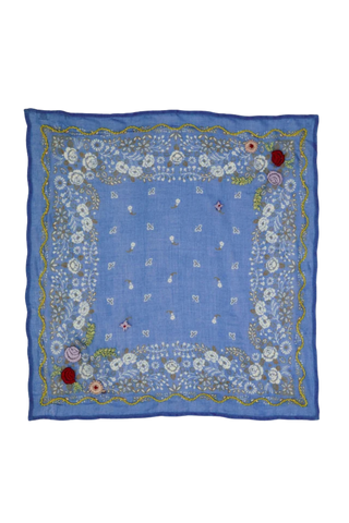 Chan Luu Embroidered Floral Bandana, Granada Sky