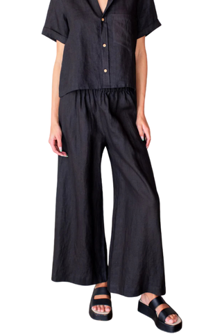 TS Love Tomas Pull On Pocket Pant, Jet Black Linen