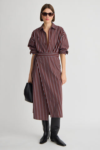 Apiece Apart Sonia Striped Wrap Dress, Spice Multi Stripe M