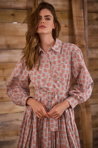 Hunter Bell Randolph Dress, Dark Rose Bird Block