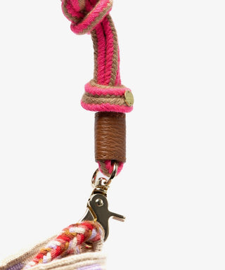 Guanabana Mitra Sparrow Macrame Strap Bag, Lilac & Brown