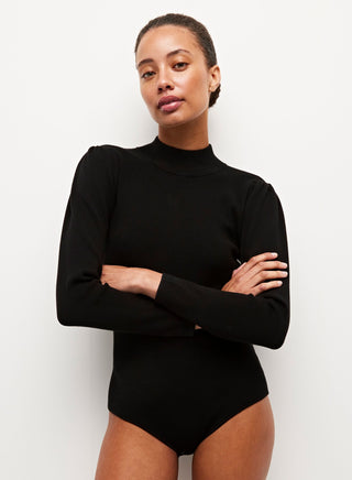 Marie Oliver Barrett Knit Bodysuit, Black