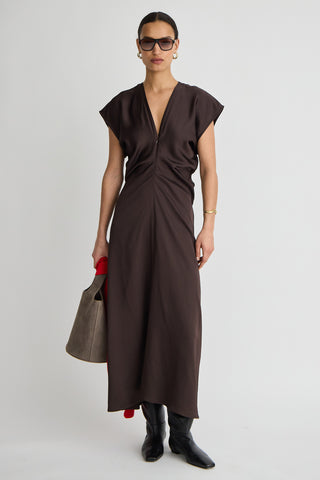 Apiece Apart Monde Drape Bias Maxi, Black Coffee