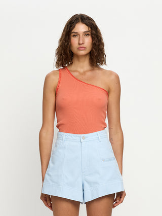 Kivari Tallulah One Shoulder Tank, Pale Rust