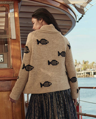 The Great The Swimming Fish Lodge Cardigan, Natural