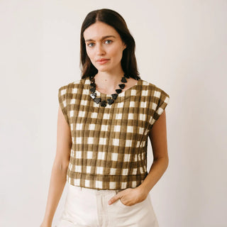 Sunshine Tienda Quilted Greta Top, Painted Gingham