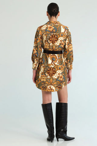 Cara Cara Villena Dress, Vintage Patchwork Blue