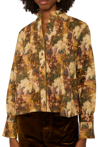 Love the Label Wiley Top, Autumn Arboretum Liberty Print