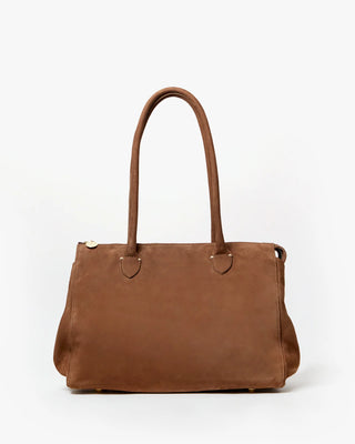Clare V. Beatrice Smooth Nubuck Tote, Choco Bar