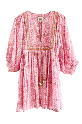 Bell Sylvie Mini Tunic Dress, Pink Gold Stamp