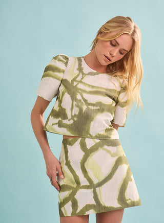 Hunter Bell Olivia Top, Seabreeze Ikat Green