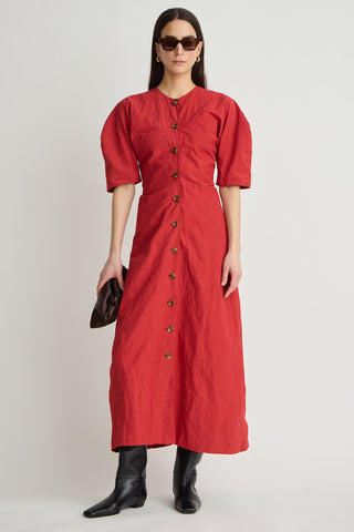 Apiece Apart Noor Button Front Maxi, Riding Red