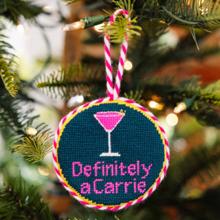 Furbish Studio Needlepoint Ornament, Def A Carrie