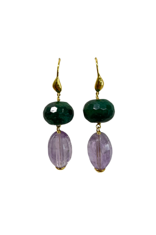 Chan Luu Duo Drop Earrings, Amethyst