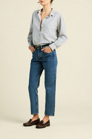 Trovata Blake Oversized Shirt, Oceanview Stripe