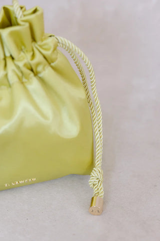 J. Lowery Satin Pouch, Chartreuse