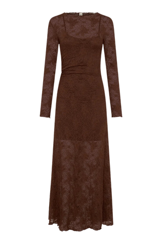Kivari Marie Lace Maxi Dress, Chocolate