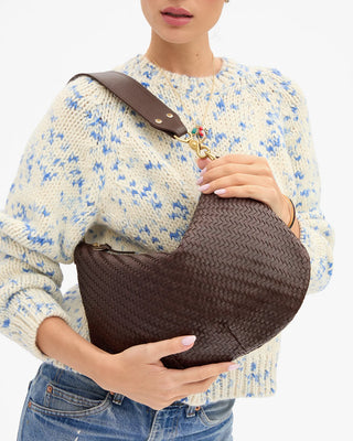 Clare V. Moyen Messenger, Chocolate Woven Zig-Zag
