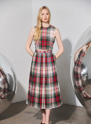 Hunter Bell Harlan Skirt, Kensington Plaid Crimson
