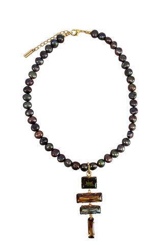 Jennifer Behr Selma Necklace, Black Pearl