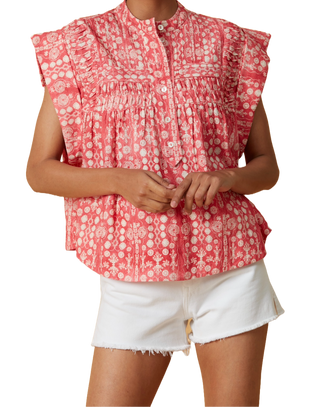 Ro's Garden L Nini Top, Pink Marrakesh