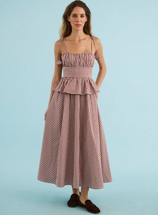 TS Hunter Bell Betsy Dress, Cotswold Check Rust