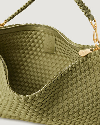 Naghedi Porto Medium Half-Moon Bag, Bottle Green