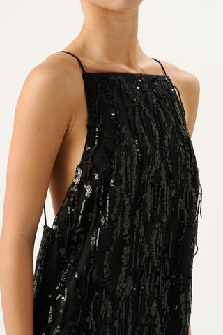 Roame. Tasmin Sequin Dress, Black