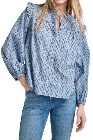 Pink Chicken Misha Top, Light Blue Carnation