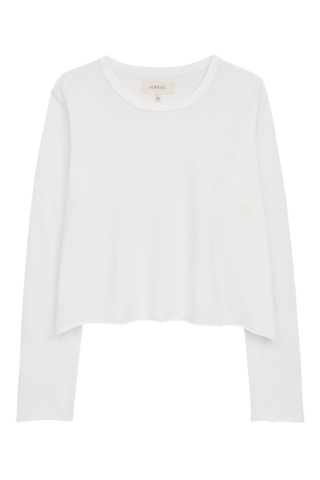 The Great The Long Sleeve Crop Tee, True White
