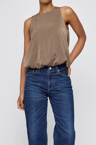 Moussy Vintage MV Sculpted Satin Top, Brown