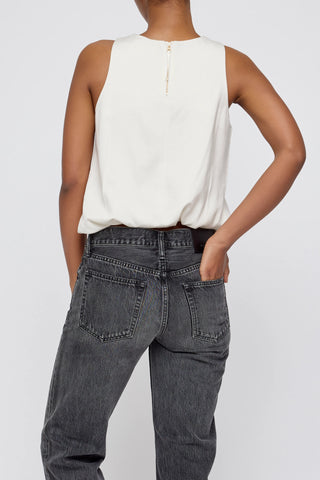Moussy Vintage MV Sculpted Satin Top, Ivory
