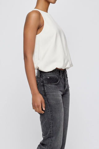Moussy Vintage MV Sculpted Satin Top, Ivory