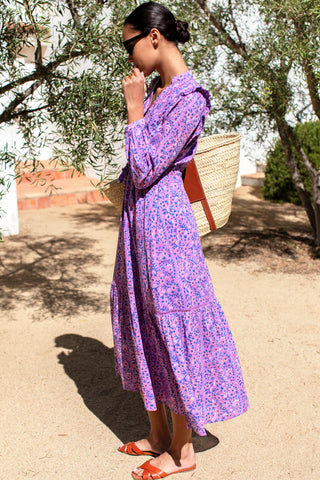 Love Tomas Frances 4 V Dress, Violet Wildflower Organic