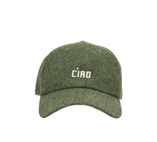 Clare V. Wool Embroidered Petit Ciao Baseball Hat, Green/Black