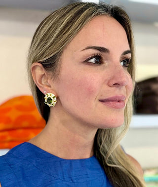 Olive & Canary Oval Luxe Statement Earrings